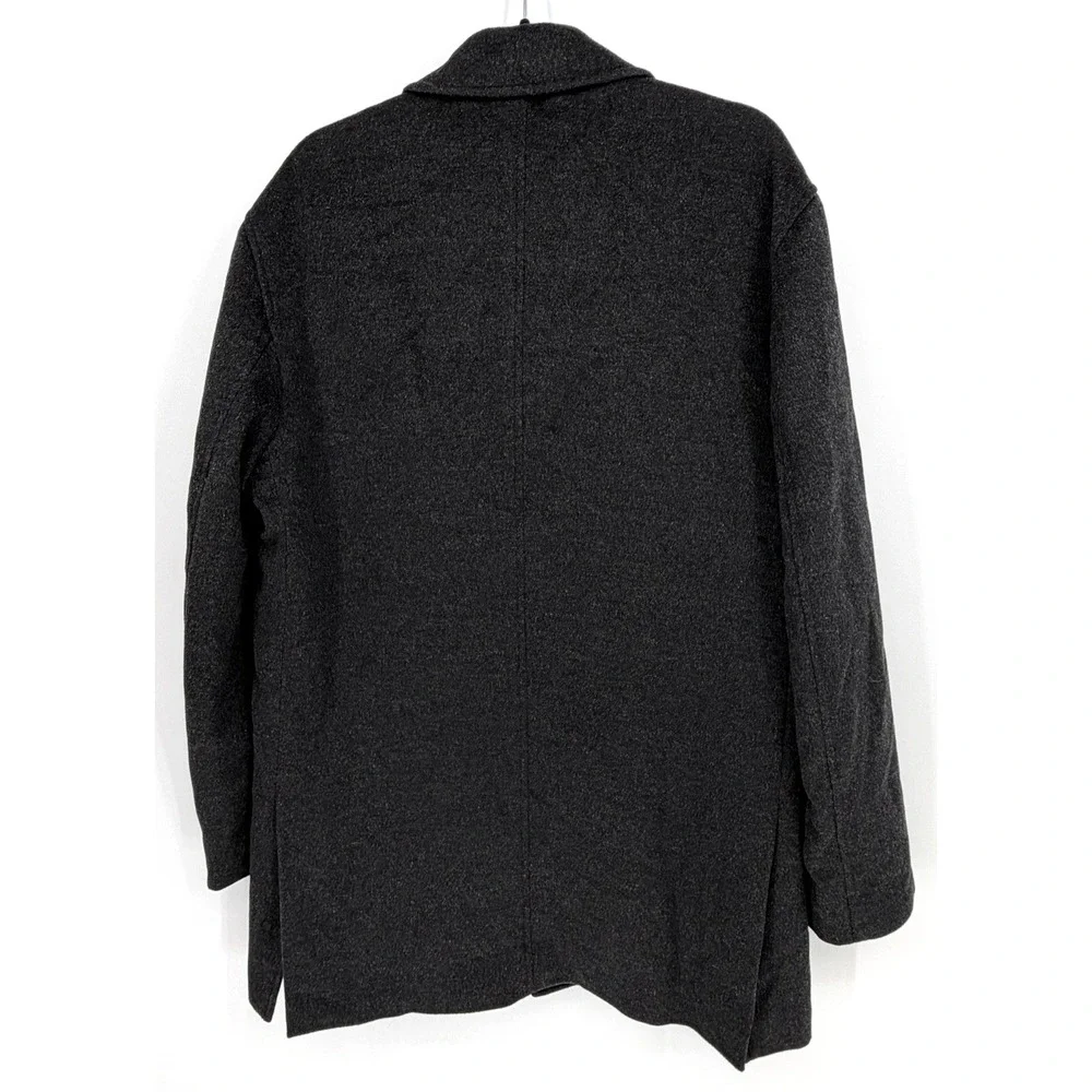 Vtg Bachrach Coat Mens M Black Wool Cashmere Blend Overcoat Jacket DEFECT LOOK